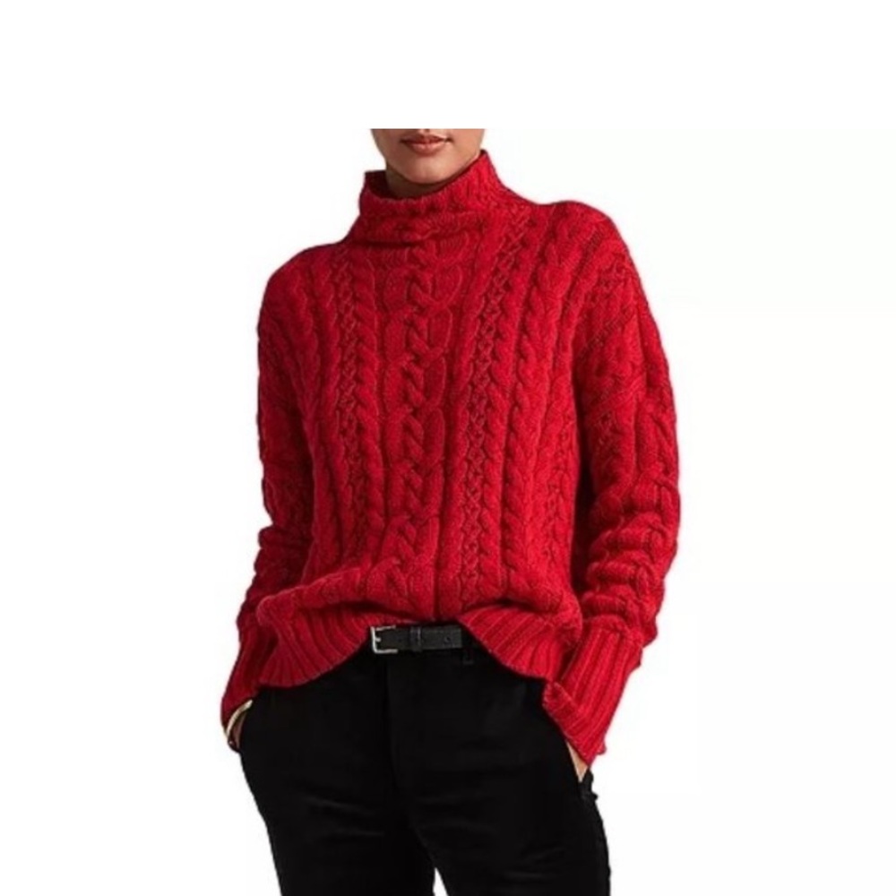 Ralph Lauren Vibrant Red Turtleneck Sweater 60% cotton - Picture 9 of 10